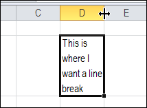 carriage return in excel for mac